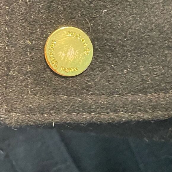 Michael Kors Classic Wool Pea Coat Black Lined Hood Zipper Closure 1X - Picture 5 of 10